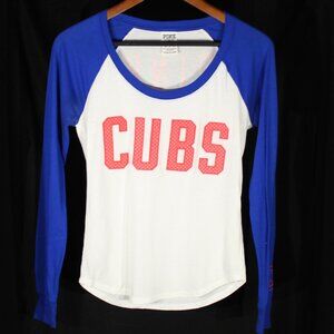 PINK Victorias Secret MLB Chicago Cubs Baseball Long Sleeve T-Shirt  - Size XS